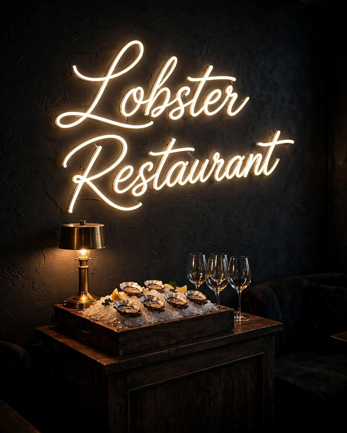 Lobster Restaurant · LED Neon — Warmweiß