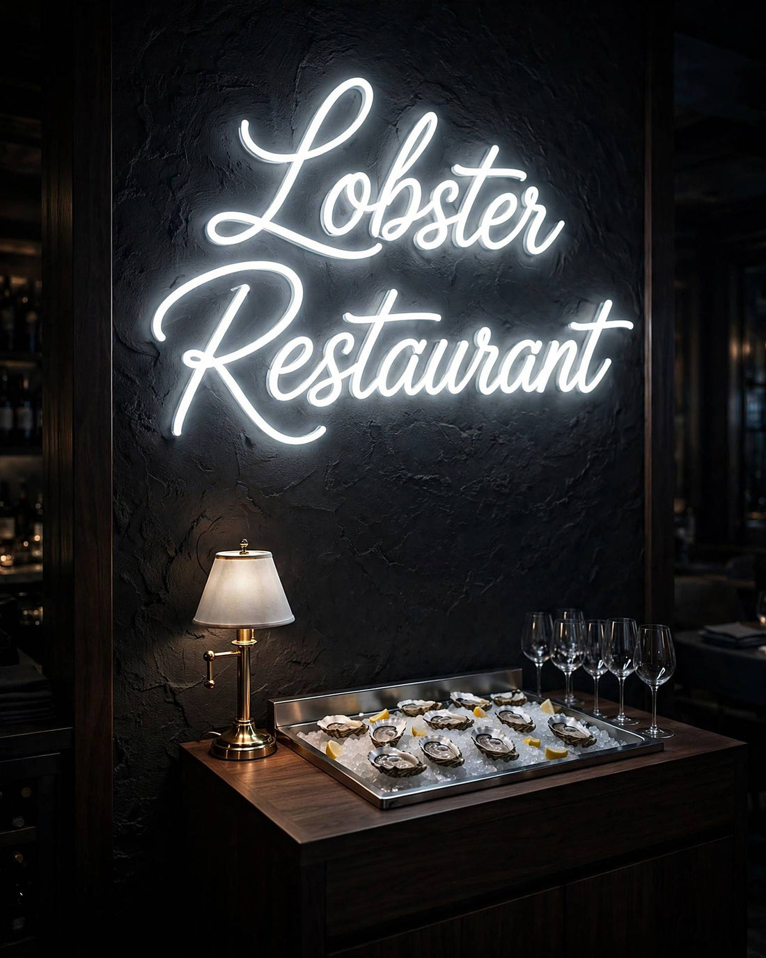Lobster Restaurant · LED Neon — Weiß