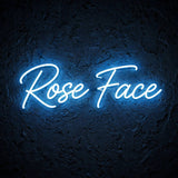 Rose Face · LED Neon — Blau