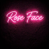 Rose Face · LED Neon — Pink