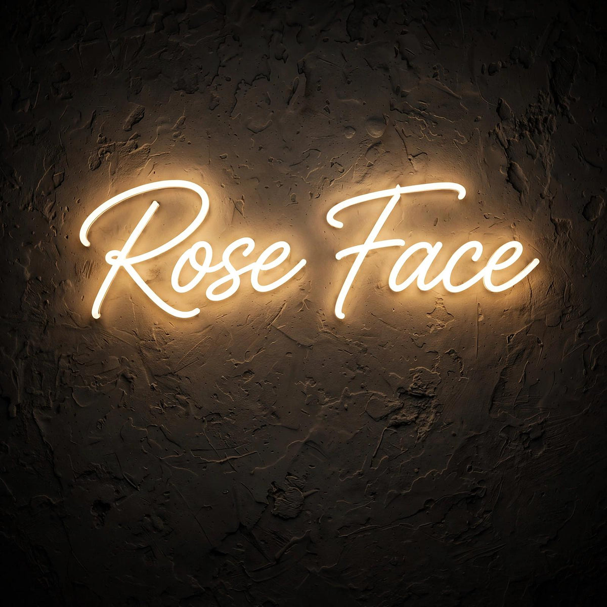 Rose Face · LED Neon — Warmweiß