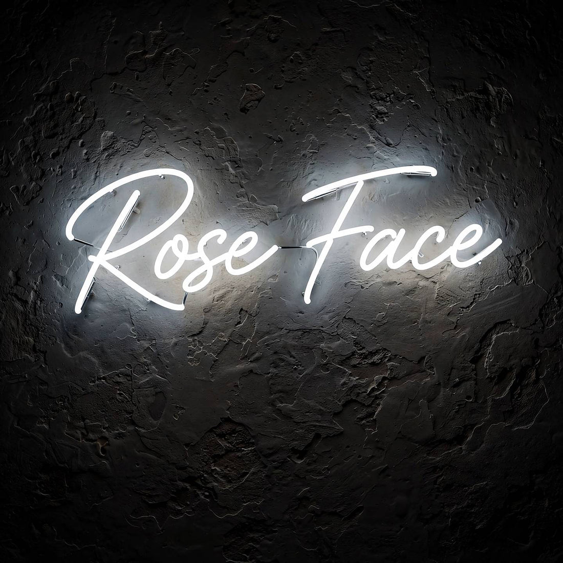 Rose Face · LED Neon — Weiß