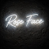 Rose Face · LED Neon — Weiß