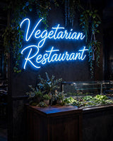 Vegetarian Restaurant · LED Neon — Blau