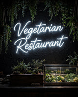 Vegetarian Restaurant · LED Neon — Weiß