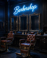 Barbershop · LED Neon — Blau