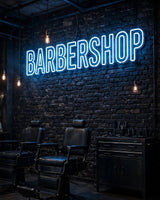 Barbershop · LED Neon — Blau