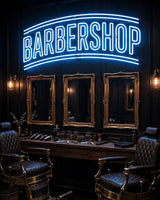 Barbershop · LED Neon — Blau