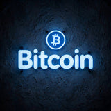 Bitcoin · LED Neon — Blau
