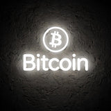 Bitcoin · LED Neon — Weiß