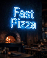 Fast Pizza · LED Neon — Blau