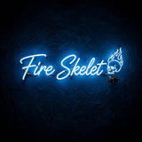 Fire Skelet · LED Neon — Blau
