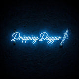 Dripping Dagger · LED Neon — Blau
