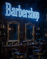 Barbershop · LED Neon — Blau
