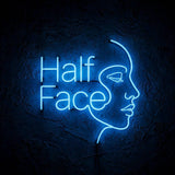 Half Face · LED Neon — Blau