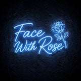 Face With Rose · LED Neon — Blau