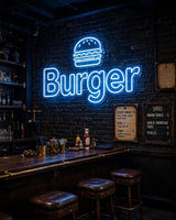 Burger · LED Neon — Blau