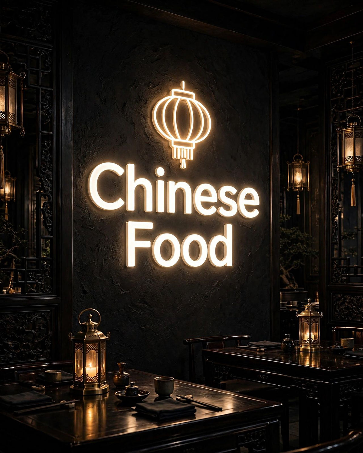 Chinese Food · LED Neon — Warmweiß