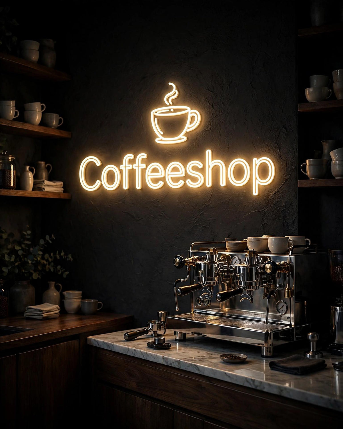Coffeeshop · LED Neon — Warmweiß