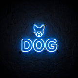 Dog · LED Neon — Blau