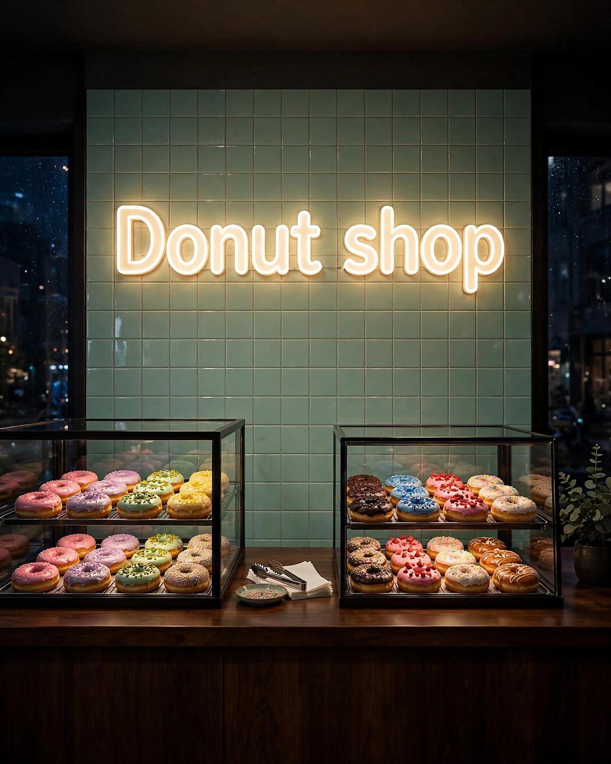 Donut shop · LED Neon — Warmweiß