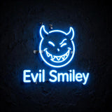 Evil Smiley · LED Neon — Blau