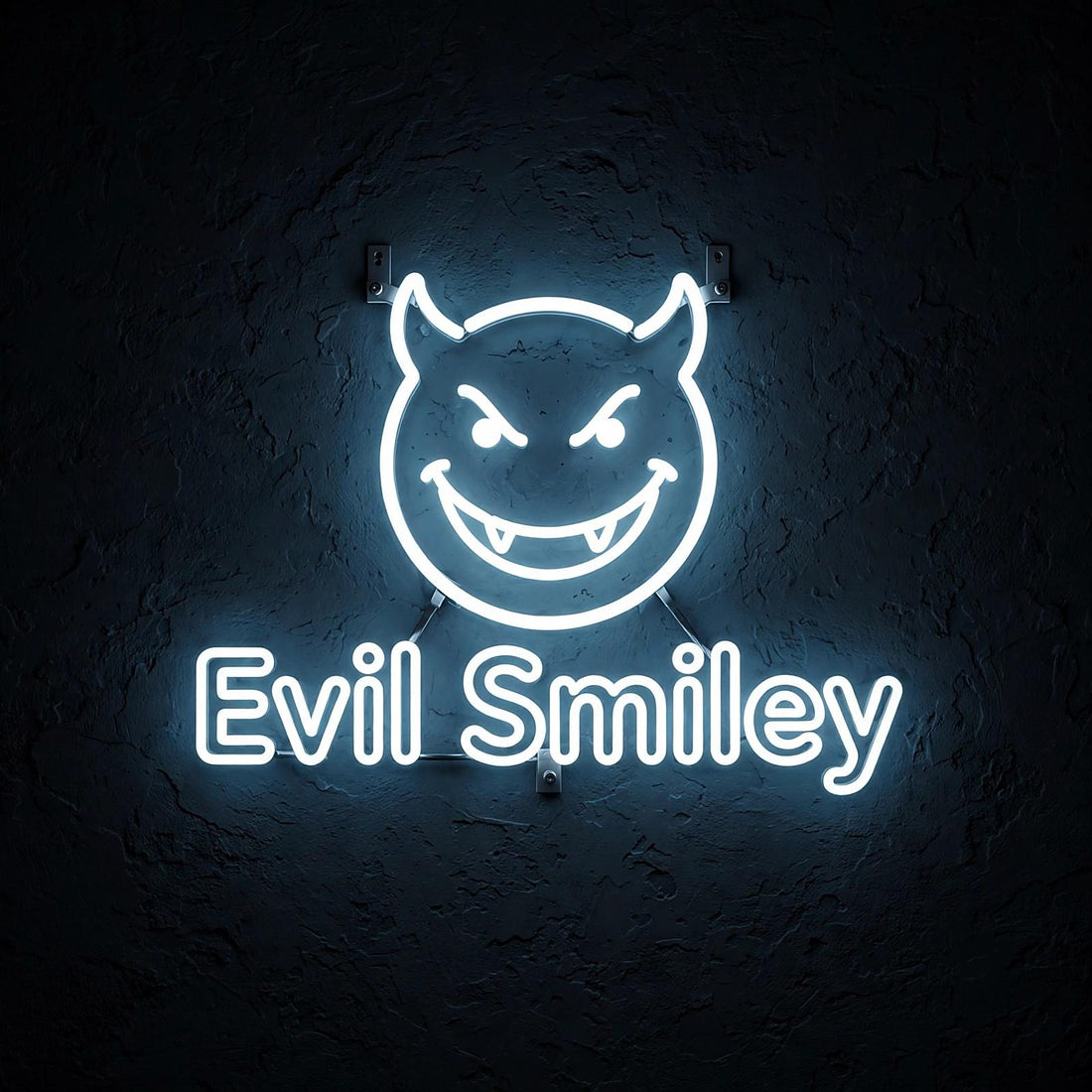 Evil Smiley · LED Neon — Weiß