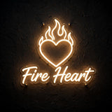Fire Heart · LED Neon — Warmweiß