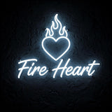 Fire Heart · LED Neon — Weiß