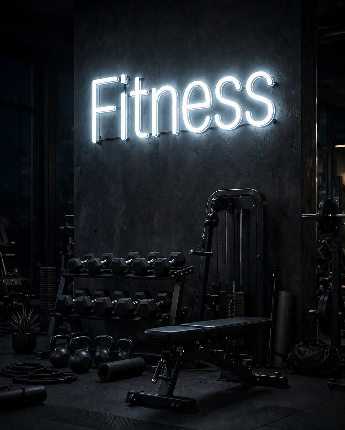 Fitness · LED Neon — Weiß