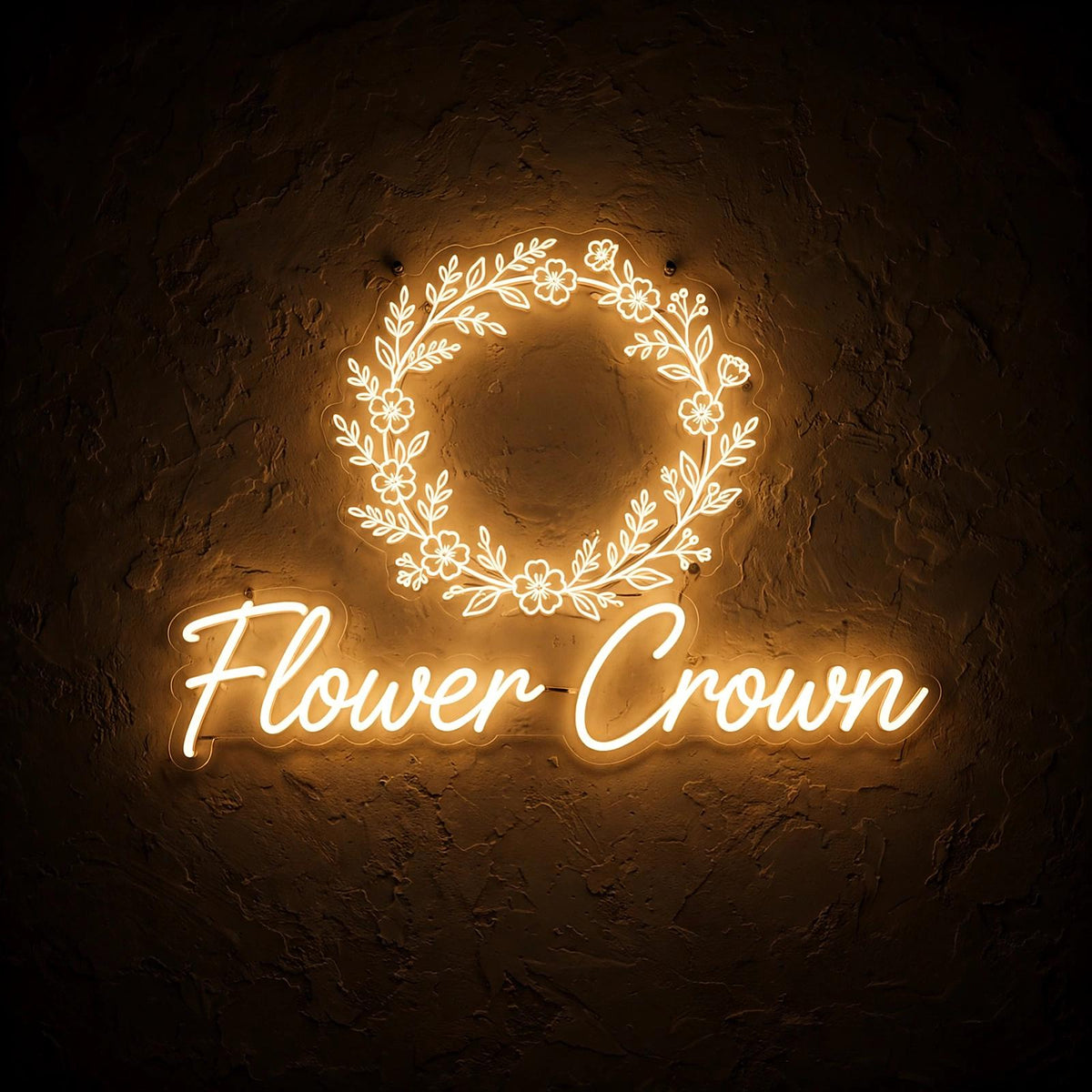 Flower Crown · LED Neon — Warmweiß