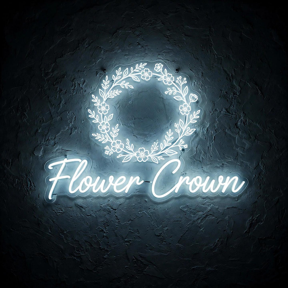 Flower Crown · LED Neon — Weiß