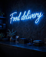 Food delivery · LED Neon — Blau