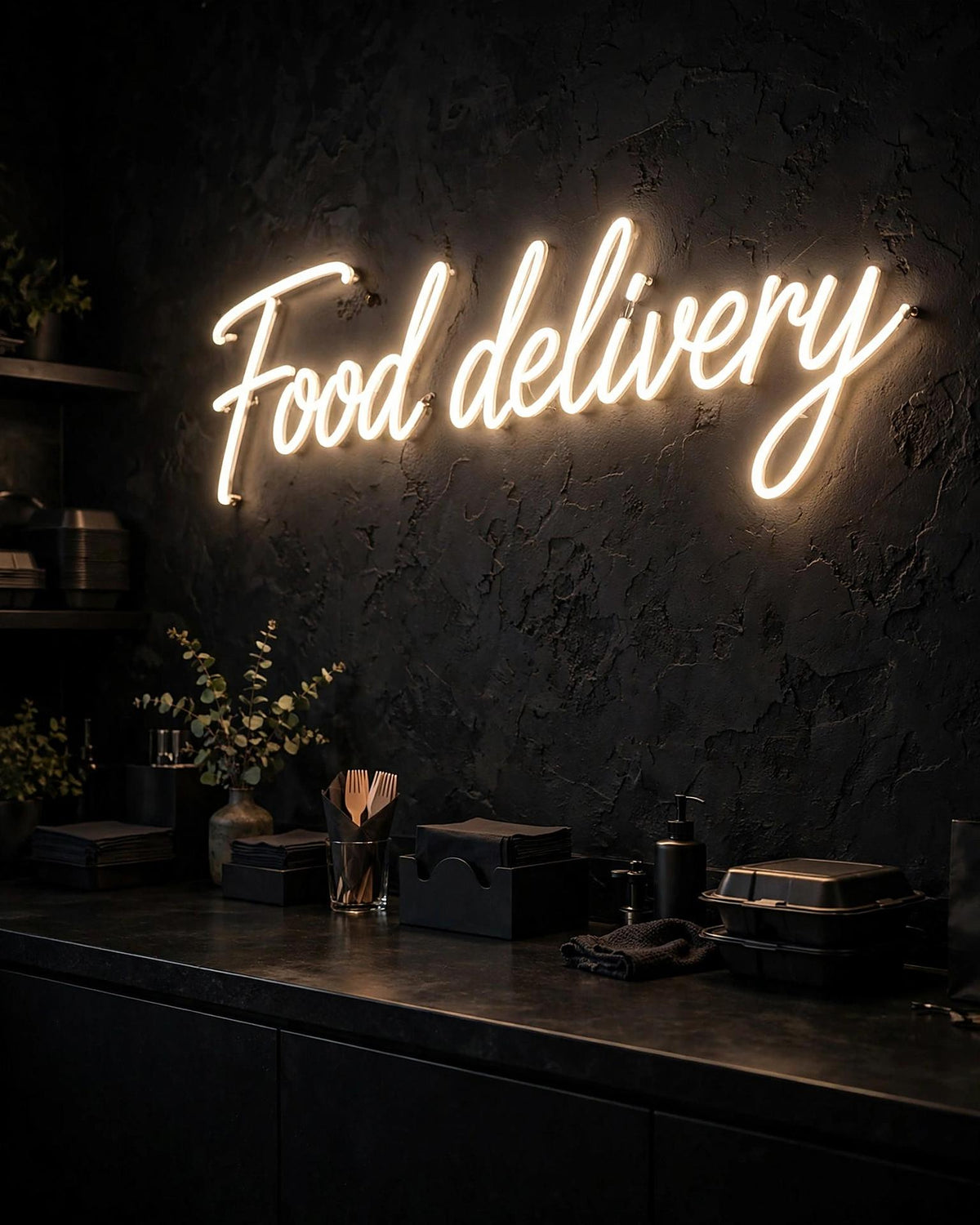Food delivery · LED Neon — Warmweiß