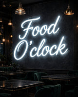Food O’clock · LED Neon — Weiß