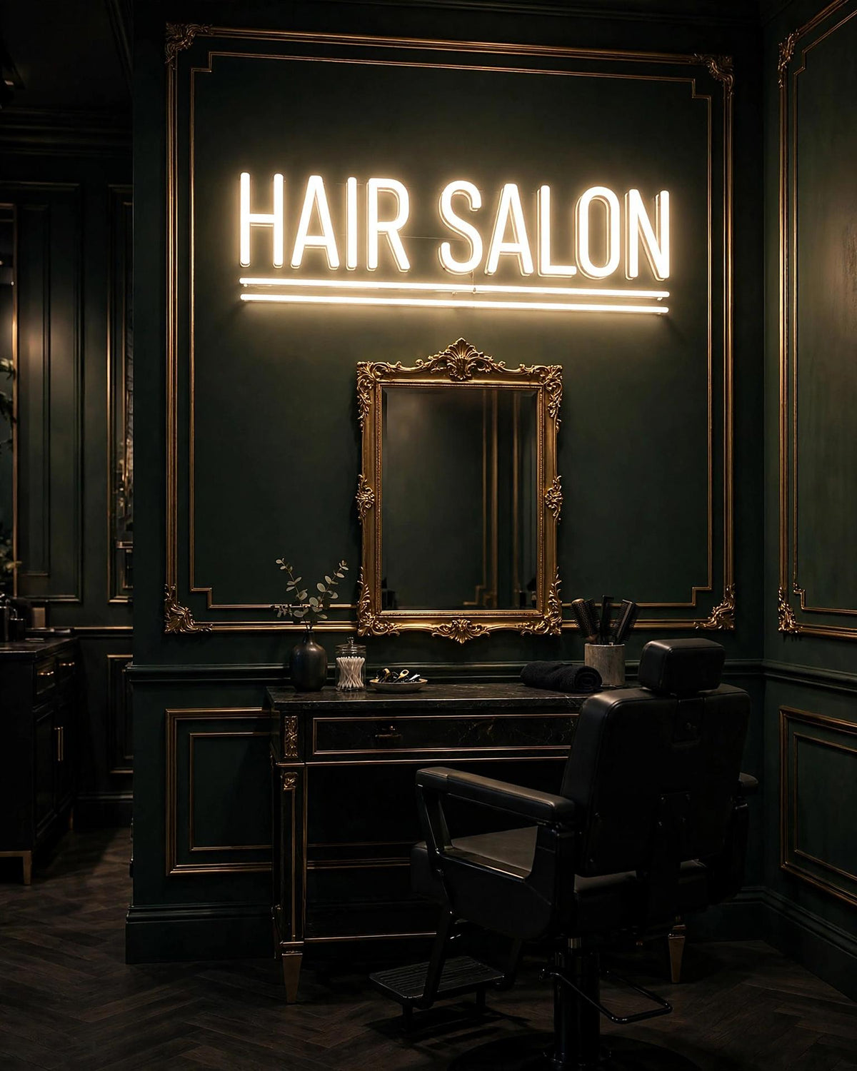 Hair salon · LED Neon — Warmweiß