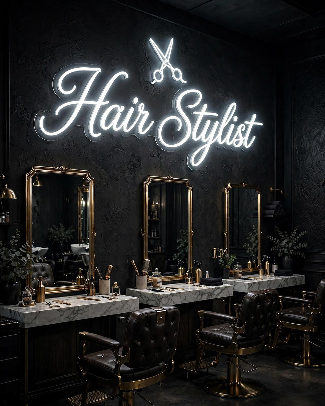 Hair Stylist · LED Neon — Weiß