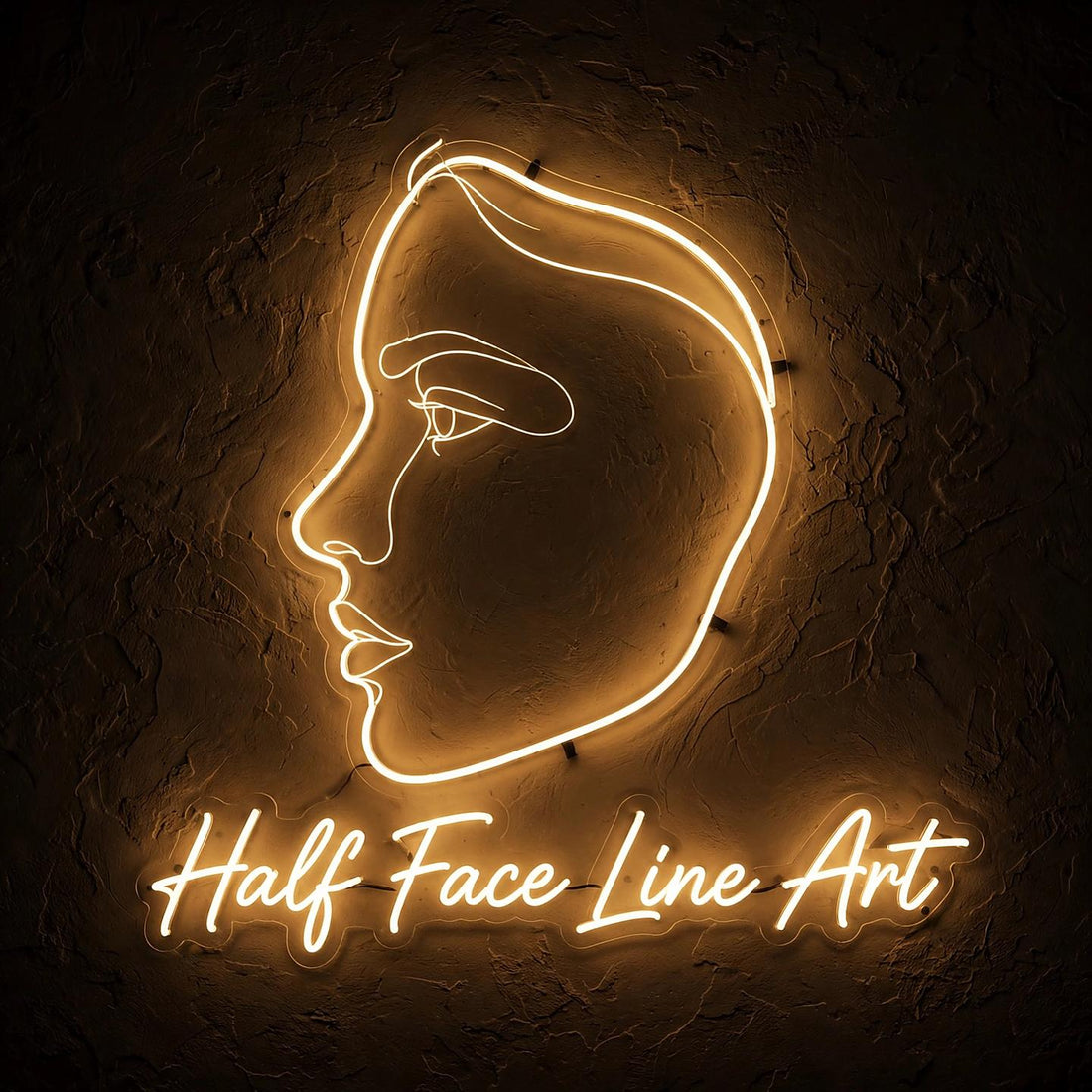 Half Face Line Art · LED Neon