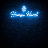 Hamsa Hand · LED Neon — Blau
