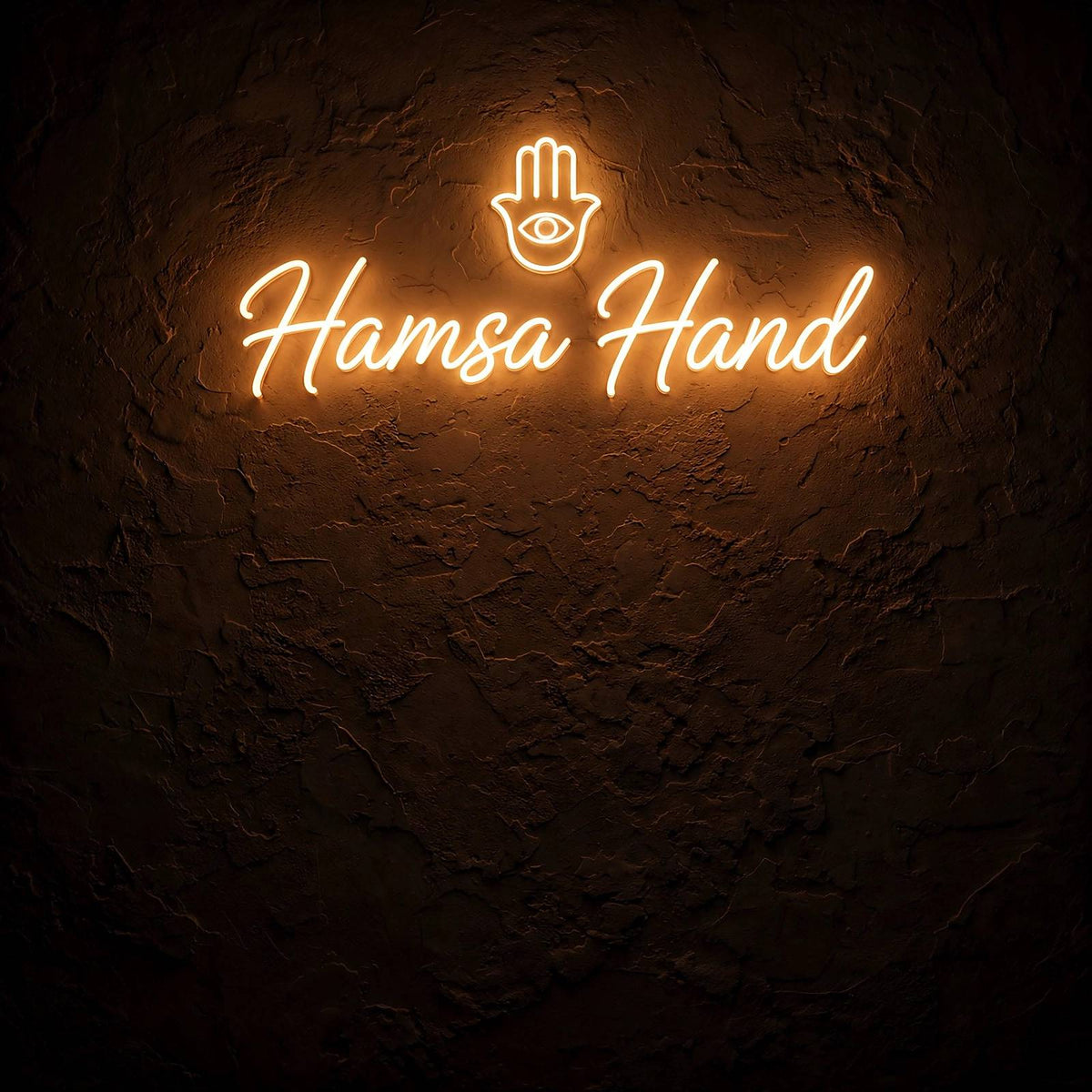 Hamsa Hand · LED Neon — Warmweiß