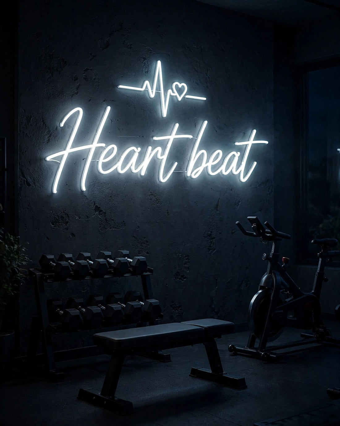 Heart beat · LED Neon — Weiß