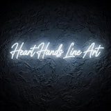 Heart Hands Line Art · LED Neon — Weiß