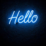 Hello · LED Neon — Blau