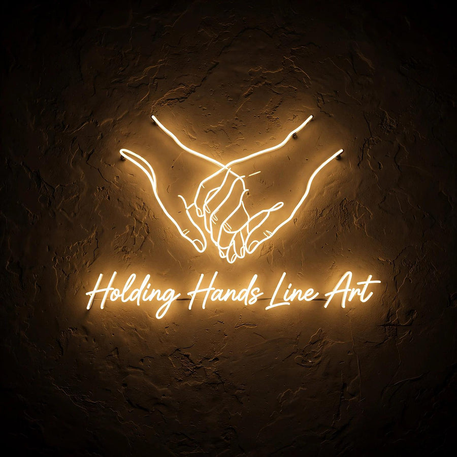 Holding Hands Line Art · LED Neon