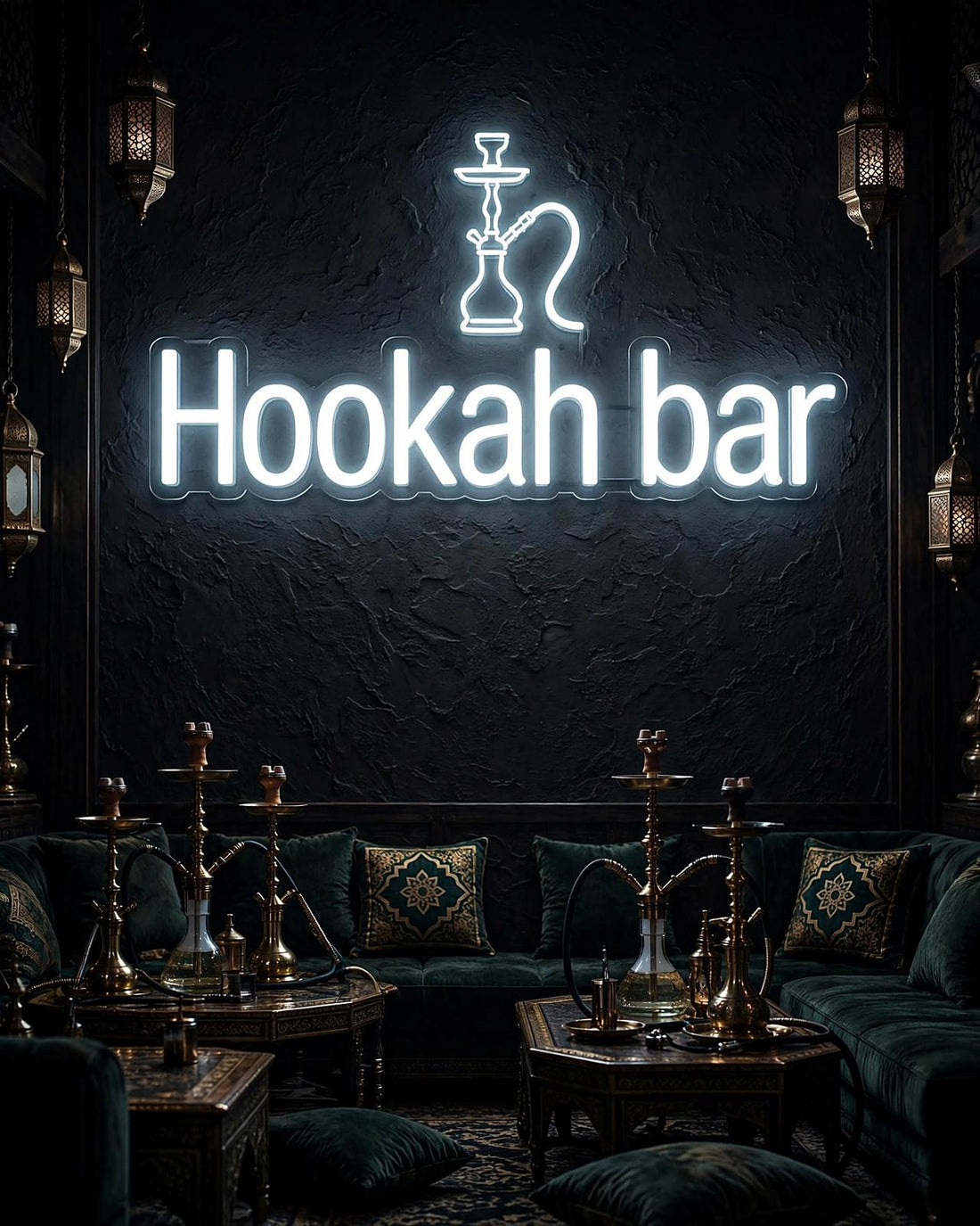 Hookah bar · LED Neon — Weiß