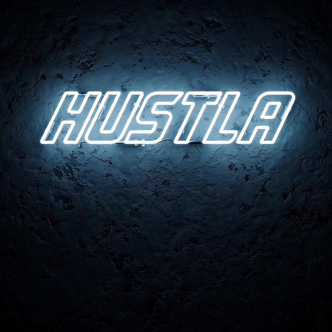 Hustla · LED Neon — Weiß