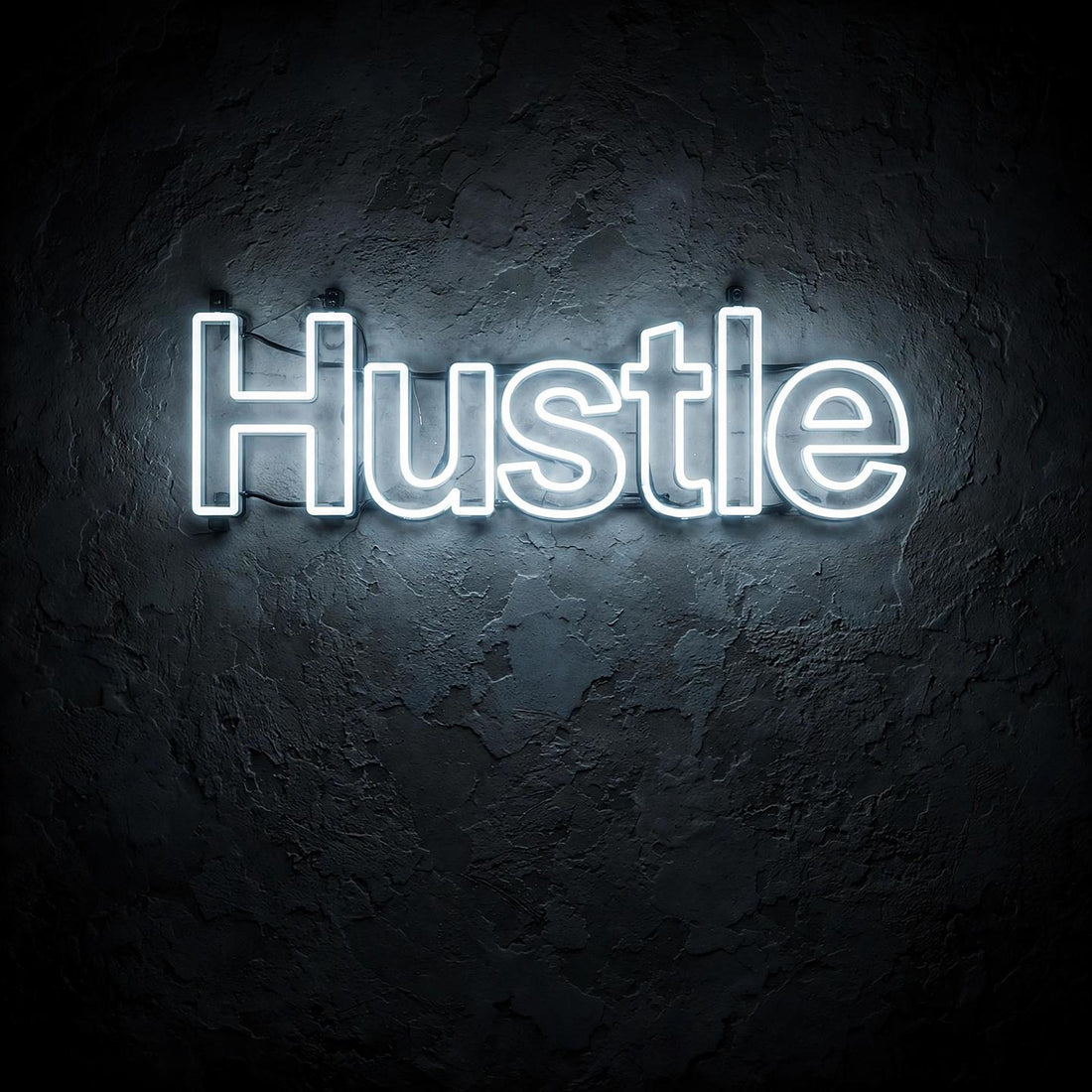 Hustle · LED Neon — Weiß