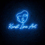 Kunst Line Art · LED Neon — Blau