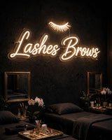 Lashes Brows · LED Neon — Warmweiß