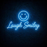 Laugh Smiley · LED Neon — Blau